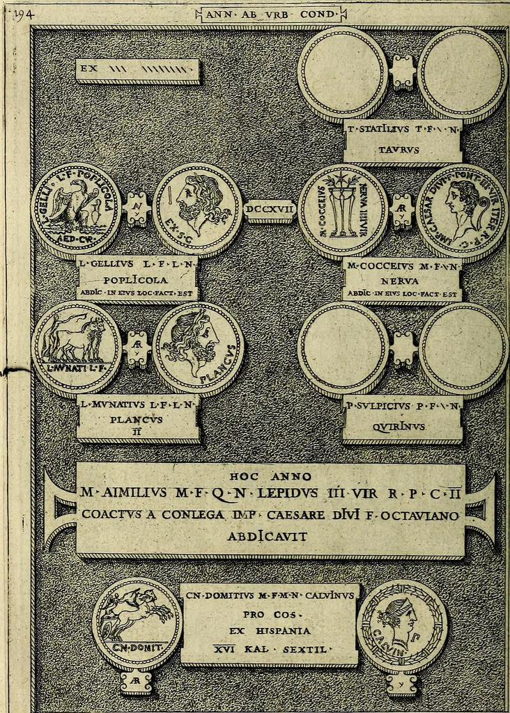 An illustration from Romanae et Graecae antiqvitatis monvmenta, e priscis nvmismatibvs, 1645, leaf 221