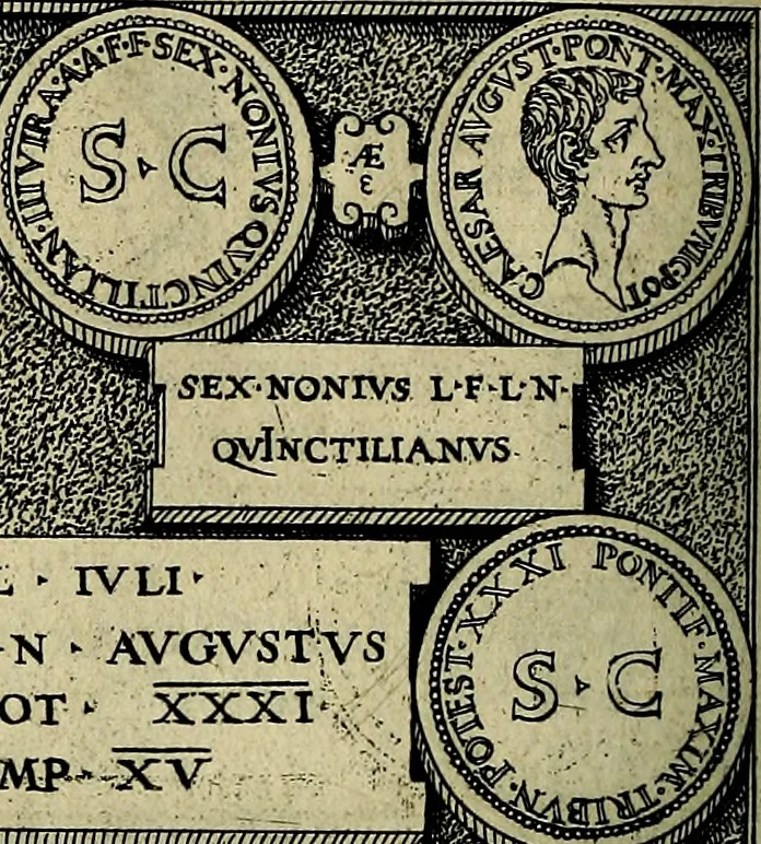 An illustration from Romanae et Graecae antiqvitatis monvmenta, e priscis nvmismatibvs, 1645, leaf 255