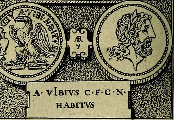 An illustration from Romanae et Graecae antiqvitatis monvmenta, e priscis nvmismatibvs, 1645, leaf 255
