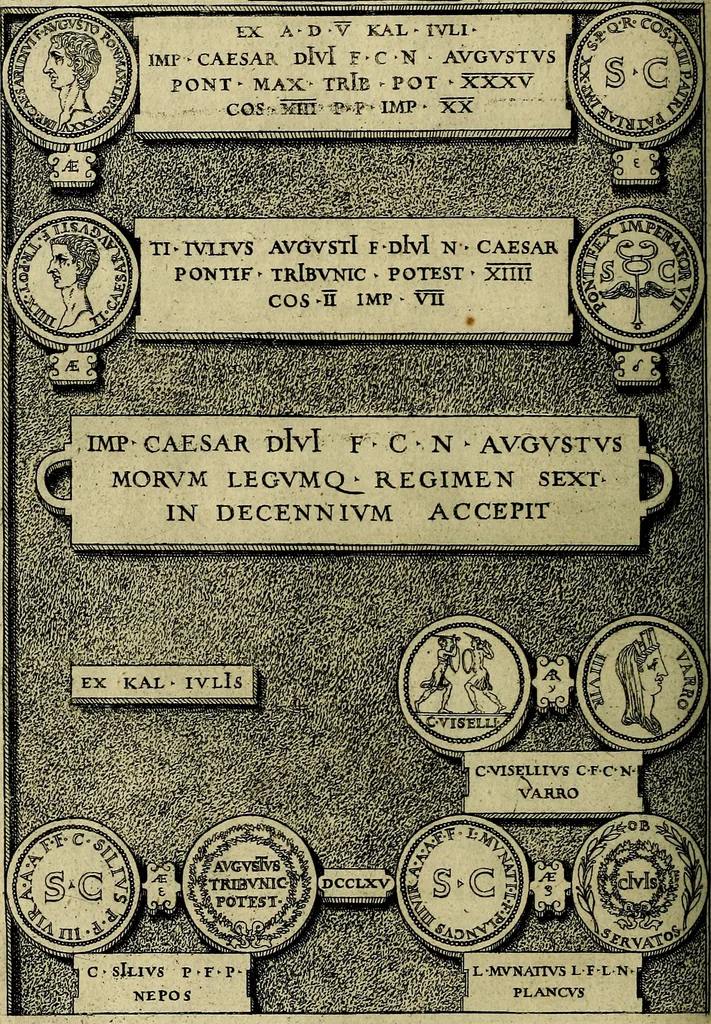An illustration from Romanae et Graecae antiqvitatis monvmenta, e priscis nvmismatibvs, 1645, leaf 259