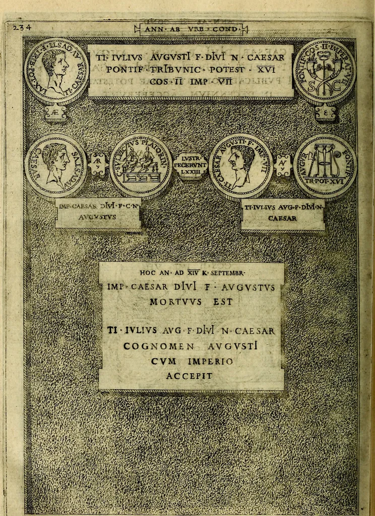 An illustration from Romanae et Graecae antiqvitatis monvmenta, e priscis nvmismatibvs, 1645, leaf 261