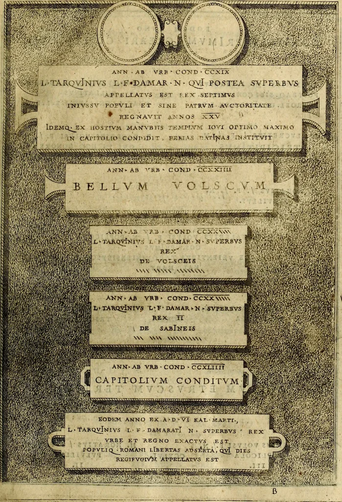 An illustration from Romanae et Graecae antiqvitatis monvmenta, e priscis nvmismatibvs, 1645, leaf 36