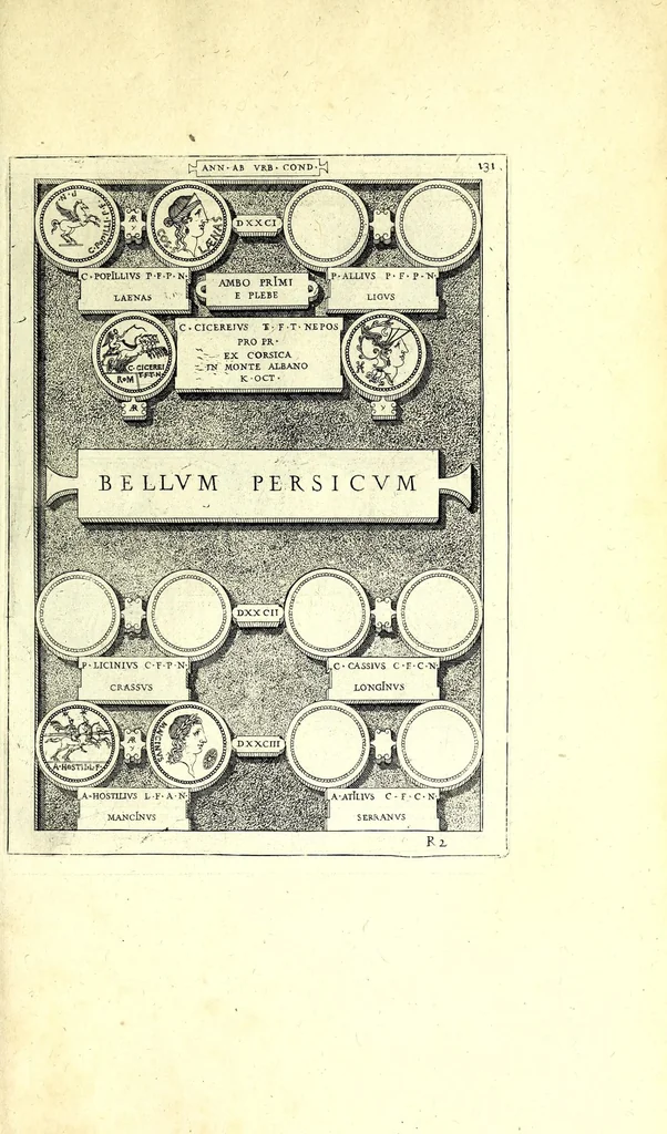 An illustration from Romanae et Graecae antiquitatis monumenta, e priscis numismatibus eruta, 1644, leaf 161