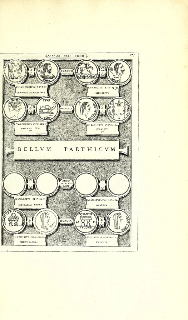 An illustration from Romanae et Graecae antiquitatis monumenta, e priscis numismatibus eruta, 1644, leaf 205