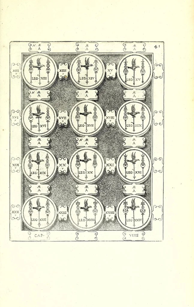 An illustration from Romanae et Graecae antiquitatis monumenta, e priscis numismatibus eruta, 1644, leaf 101