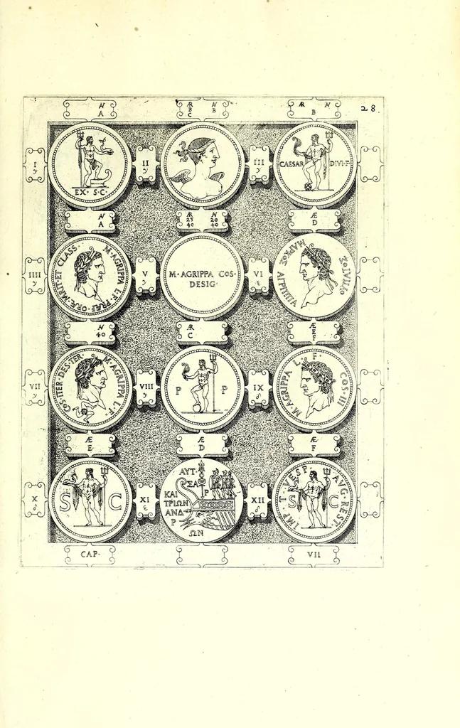 An illustration from Romanae et Graecae antiquitatis monumenta, e priscis numismatibus eruta, 1644, leaf 247