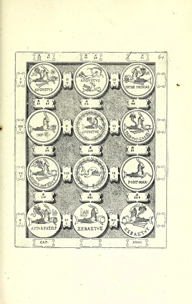 An illustration from Romanae et Graecae antiquitatis monumenta, e priscis numismatibus eruta, 1644, leaf 325
