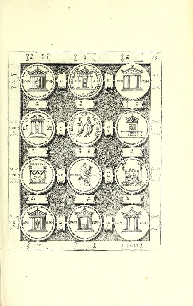 An illustration from Romanae et Graecae antiquitatis monumenta, e priscis numismatibus eruta, 1644, leaf 337