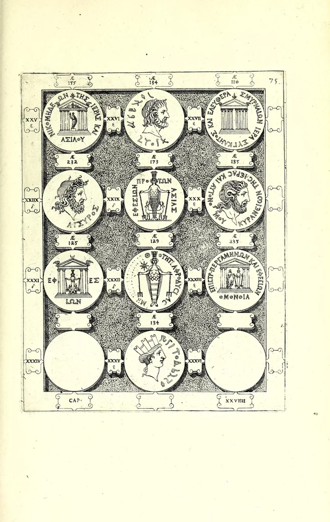 An illustration from Romanae et Graecae antiquitatis monumenta, e priscis numismatibus eruta, 1644, leaf 341