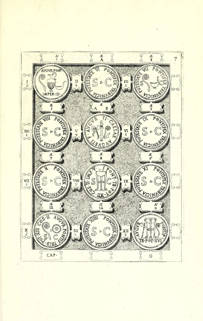 An illustration from Romanae et Graecae antiquitatis monumenta, e priscis numismatibus eruta, 1644, leaf 469