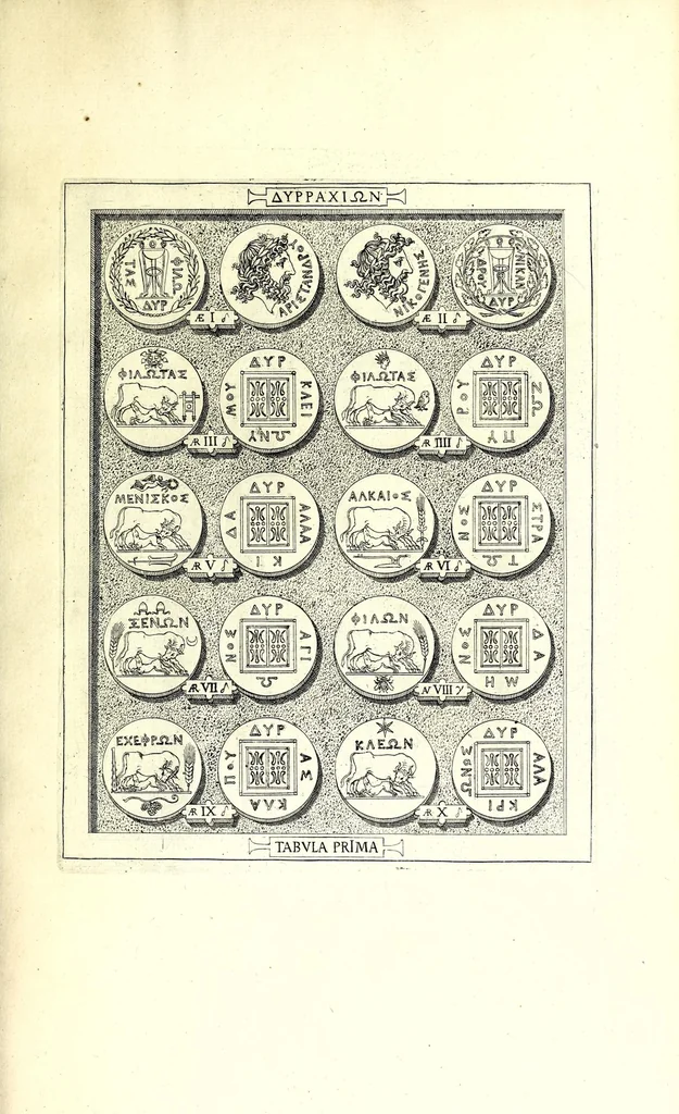 An illustration from Romanae et Graecae antiquitatis monumenta, e priscis numismatibus eruta, 1644, leaf 33