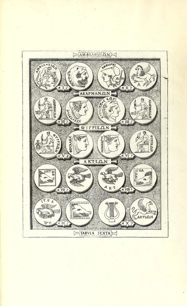 An illustration from Romanae et Graecae antiquitatis monumenta, e priscis numismatibus eruta, 1644, leaf 38