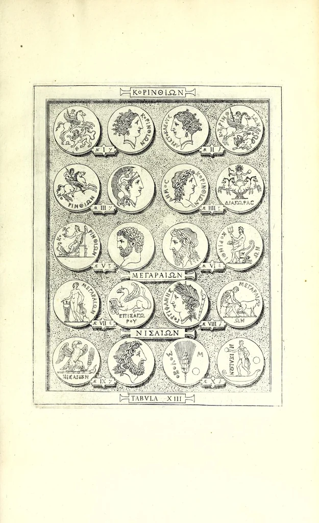 An illustration from Romanae et Graecae antiquitatis monumenta, e priscis numismatibus eruta, 1644, leaf 45