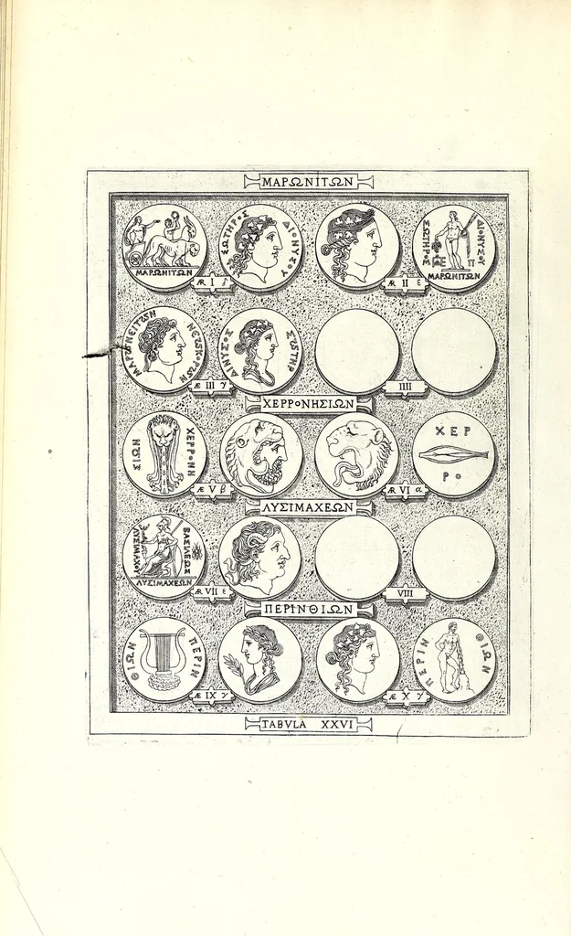 An illustration from Romanae et Graecae antiquitatis monumenta, e priscis numismatibus eruta, 1644, leaf 58