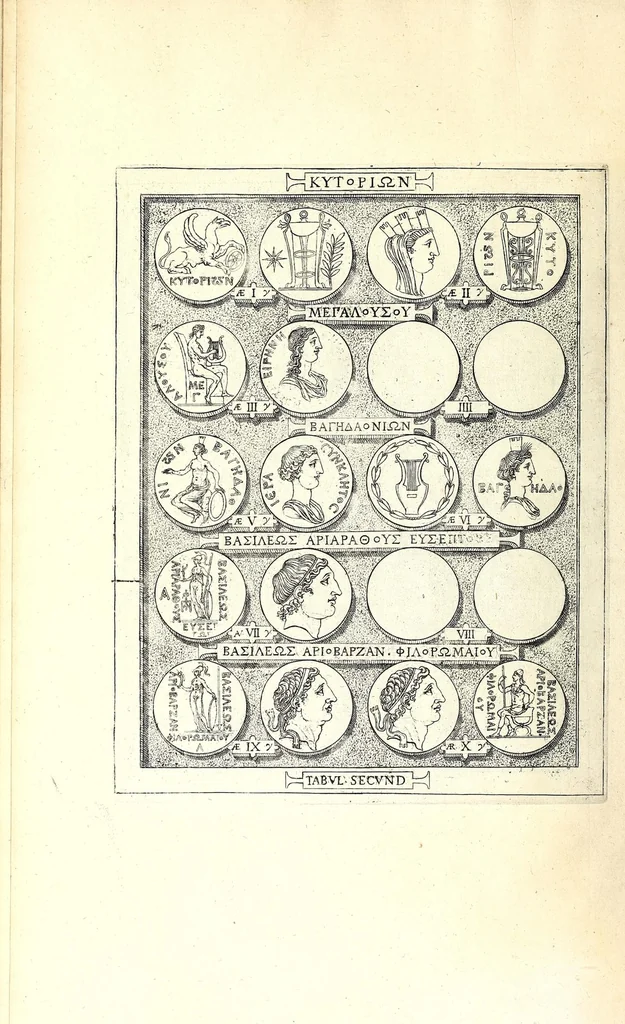 An illustration from Romanae et Graecae antiquitatis monumenta, e priscis numismatibus eruta, 1644, leaf 74