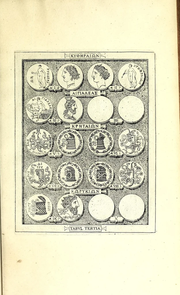 An illustration from Romanae et Graecae antiquitatis monumenta, e priscis numismatibus eruta, 1644, leaf 75