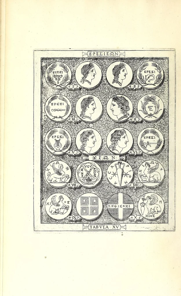 An illustration from Romanae et Graecae antiquitatis monumenta, e priscis numismatibus eruta, 1644, leaf 82