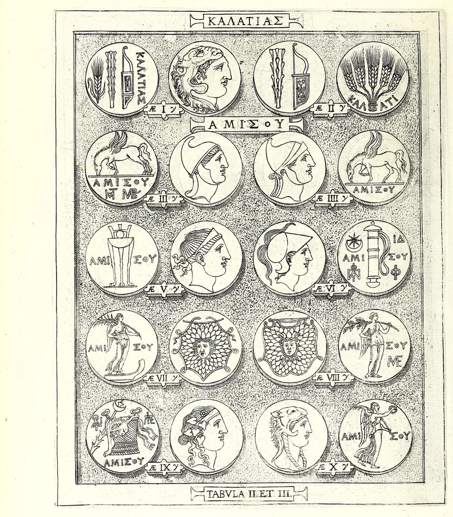 An illustration from Romanae et Graecae antiquitatis monumenta, e priscis numismatibus eruta, 1644, leaf 98