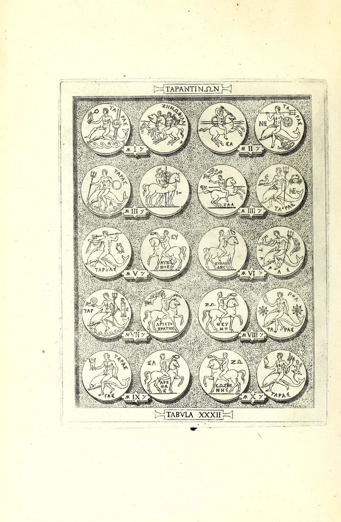 An illustration from Romanae et Graecae antiquitatis monumenta, e priscis numismatibus eruta, 1644, leaf 50