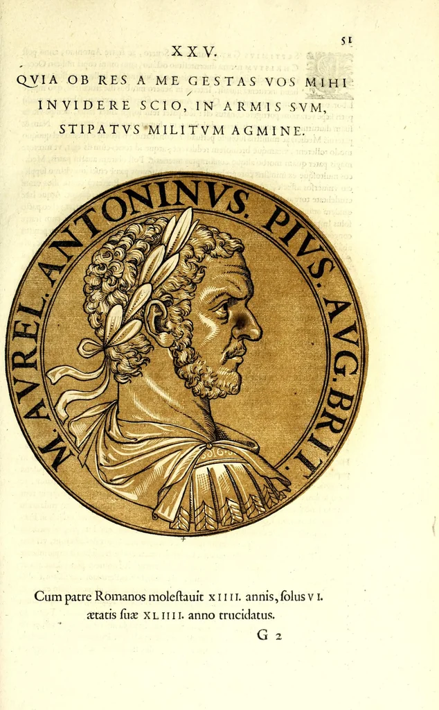 An illustration from Romanae et Graecae antiquitatis monumenta, e priscis numismatibus eruta, 1644, leaf 73