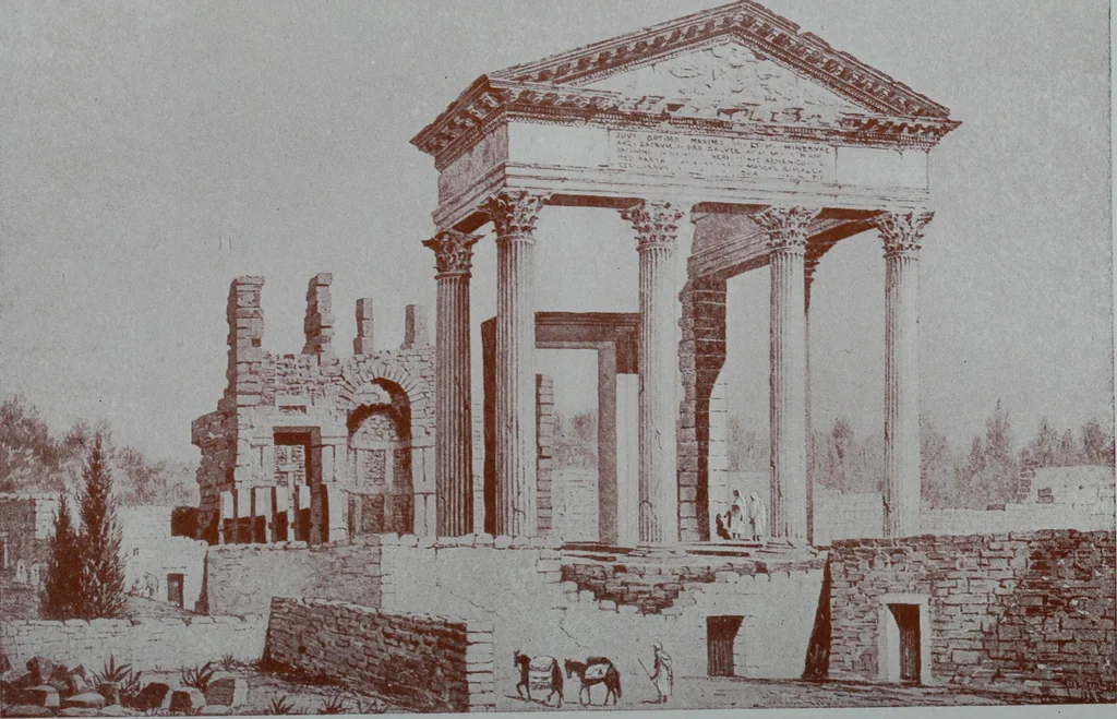 An illustration from Roman Africa; an outline of the history of the Roman occupation of North Africa, based chiefly upon inscriptions and monumental remains in that country. With 30 reproductions of original drawings by the author, and two maps, 1902, leaf 237