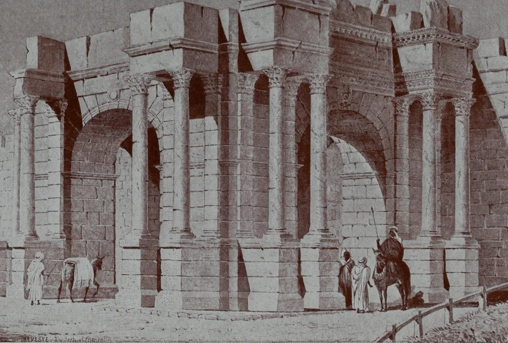 An illustration from Roman Africa; an outline of the history of the Roman occupation of North Africa, based chiefly upon inscriptions and monumental remains in that country. With 30 reproductions of original drawings by the author, and two maps, 1902, leaf 90
