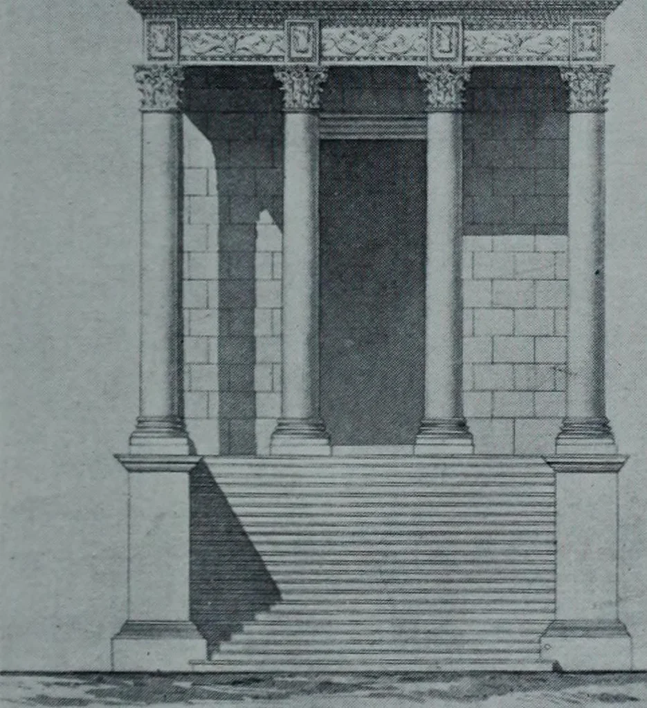 An illustration from Roman Africa; an outline of the history of the Roman occupation of North Africa, based chiefly upon inscriptions and monumental remains in that country. With 30 reproductions of original drawings by the author, and two maps, 1902, leaf 94