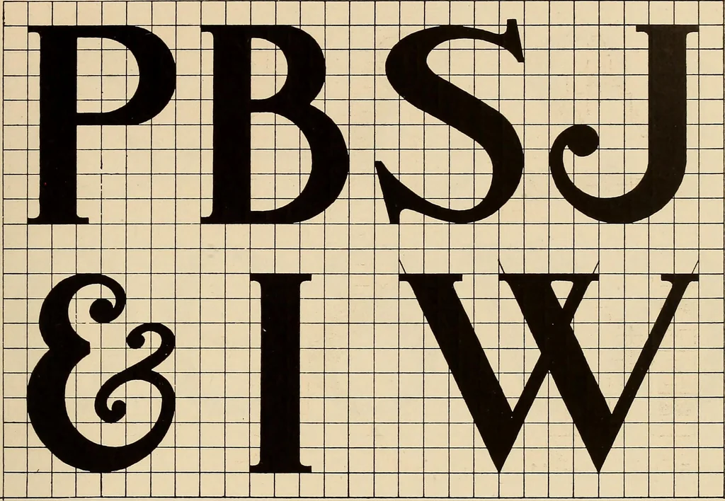 An illustration from A Roman alphabet and how to use it; a conventional Roman alphabet with full directions for its use in the lettering problems required in public, normal, art, and technical schools, and for the lettering problems which arise in the practice of architects, commercial illustrators, show-card writers and sign painters, 1917, leaf 20