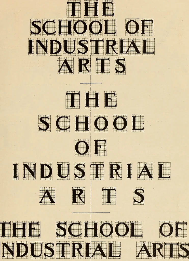 An illustration from A Roman alphabet and how to use it; a conventional Roman alphabet with full directions for its use in the lettering problems required in public, normal, art, and technical schools, and for the lettering problems which arise in the practice of architects, commercial illustrators, show-card writers and sign painters, 1917, leaf 28