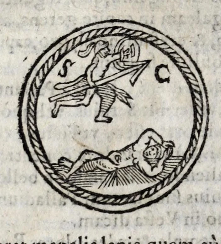 An illustration from Romanarum antiquitatum libri decem : ex variis scriptoribus summa fide singularique diligentia collecti, 1609, leaf 104