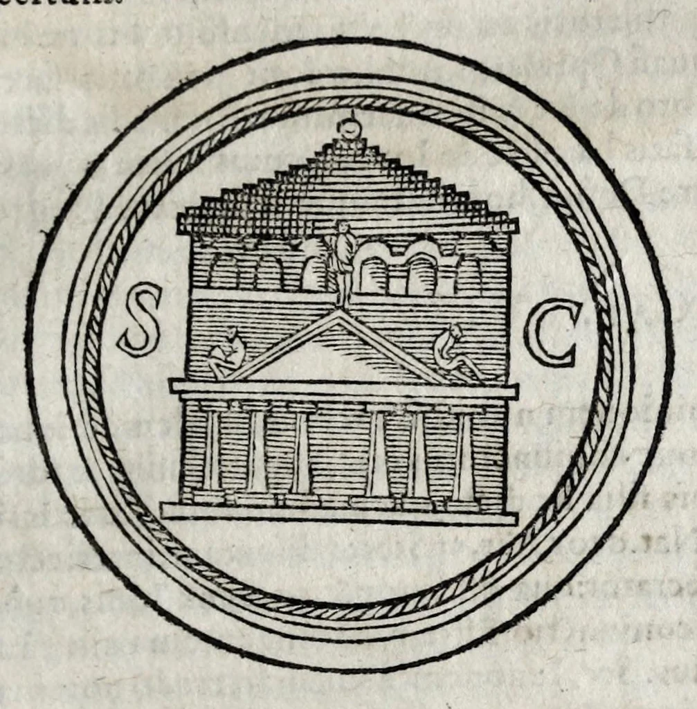 An illustration from Romanarum antiquitatum libri decem : ex variis scriptoribus summa fide singularique diligentia collecti, 1609, leaf 95