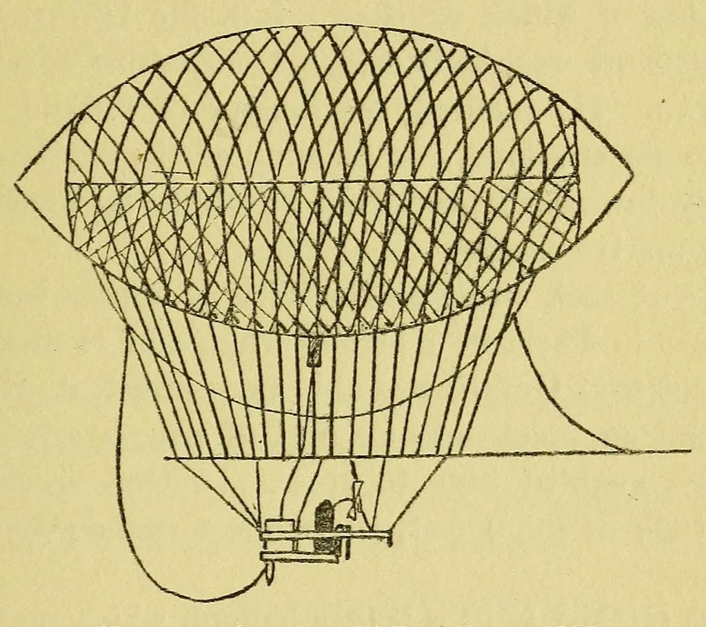 An illustration from The romance of aeronautics, an interesting account of the growth & achievements of all kinds of aerial craft, 1912, leaf 143
