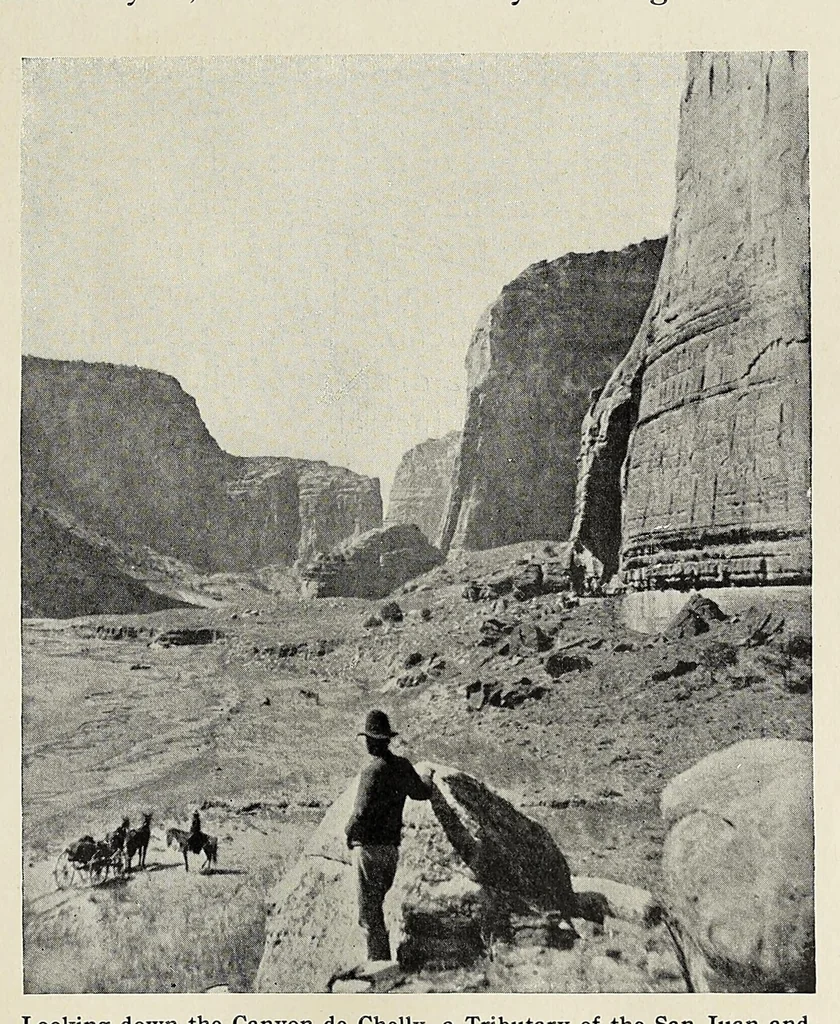 An illustration from The romance of the Colorado River : the story of its discovery in 1540, with an account of the later explorations, and with special reference to the voyages of Powell through the line of the great canyons, 1903, leaf 401