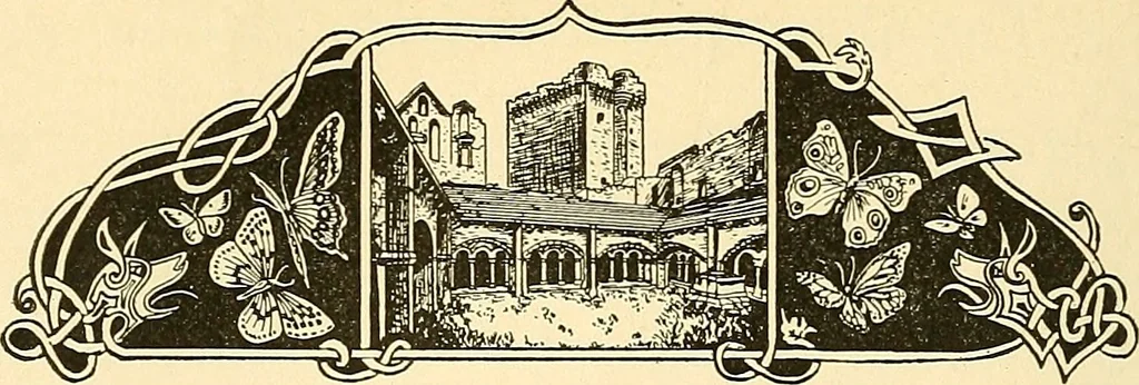 An illustration from Romance of the French abbeys, 1905, leaf 87
