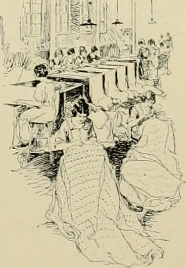 An illustration from The romance of lace, its historical background, its present manufacture, its varieties and uses, 1920, leaf 30