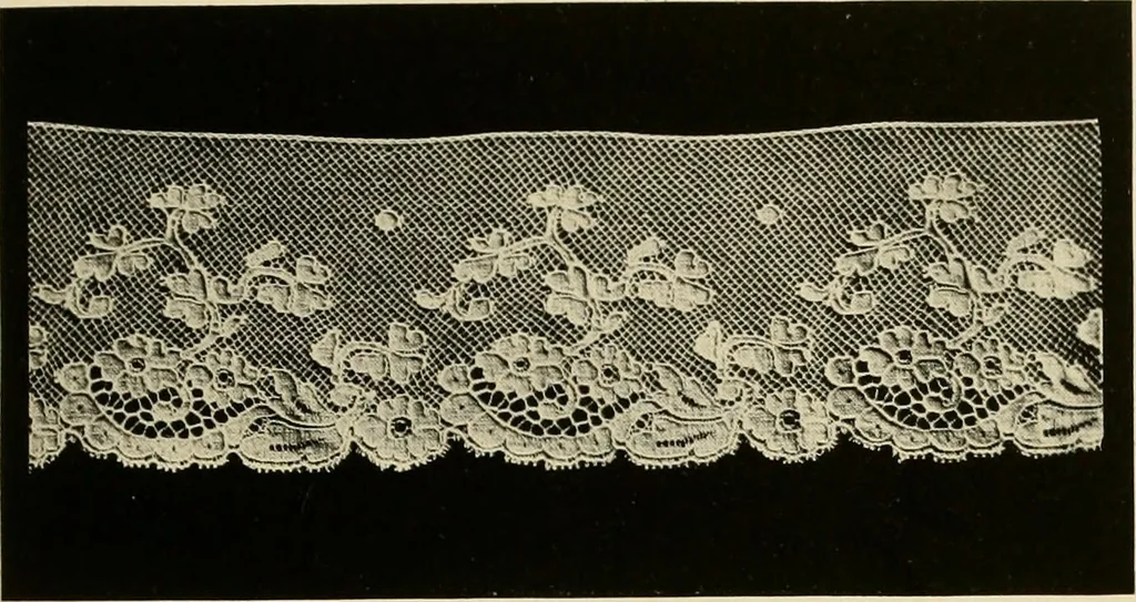 An illustration from The romance of lace, its historical background, its present manufacture, its varieties and uses, 1920, leaf 36