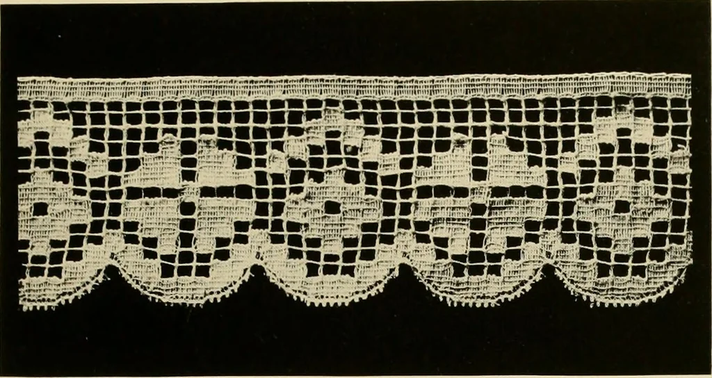 An illustration from The romance of lace, its historical background, its present manufacture, its varieties and uses, 1920, leaf 38