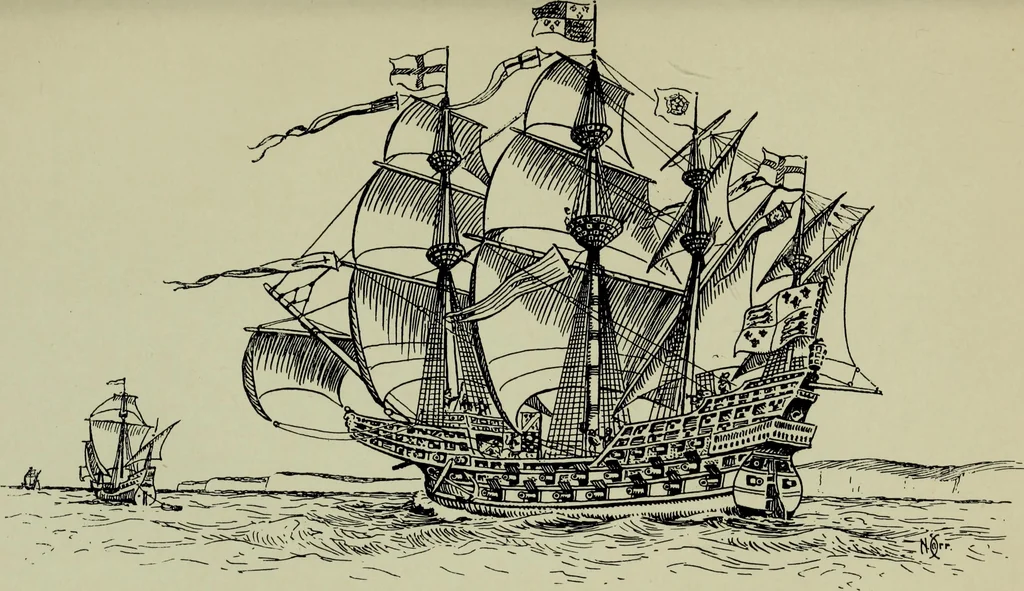 An illustration from The romance of the ship; the story of her origin and evolution, 1911, leaf 104