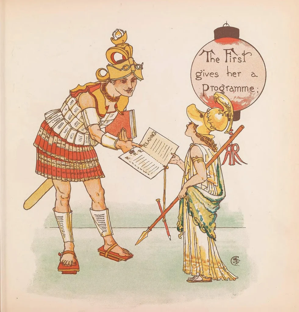 An illustration from A romance of the three Rs, 1886, leaf 21