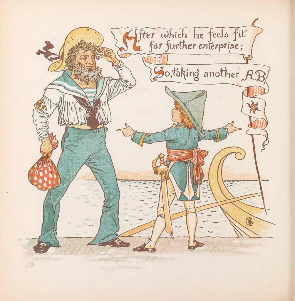 An illustration from A romance of the three Rs, 1886, leaf 52