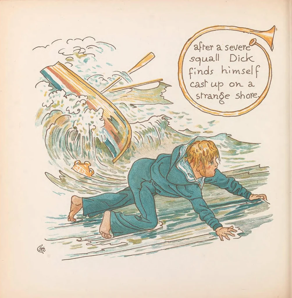 An illustration from A romance of the three Rs, 1886, leaf 68