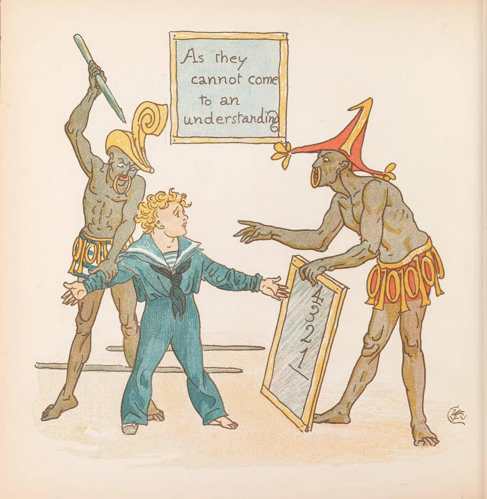 An illustration from A romance of the three Rs, 1886, leaf 72