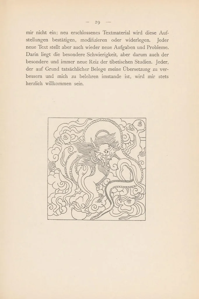 An illustration from Der Roman einer tibetischen Königin, 1911, leaf 45