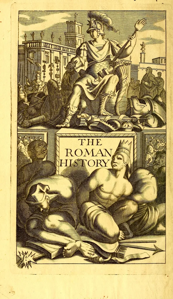 An illustration from The Roman history : from the building of the city to the perfect settlement of the Empire ..., 1696, leaf 8