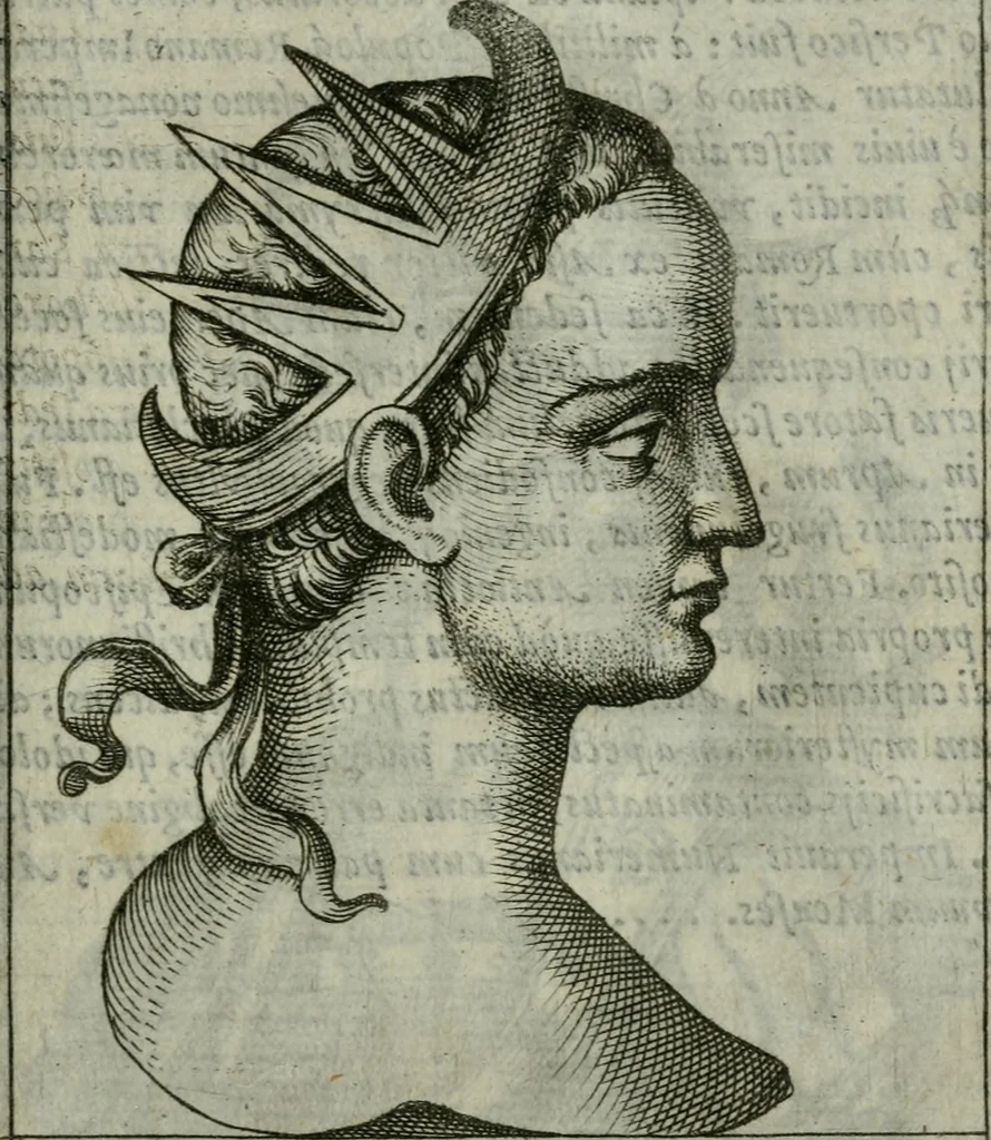 An illustration from Romanorvm imperatorvm effigies : elogijs ex diuersis scriptoribus per Thomam Treteru S. Mariae Transtyberim canonicum collectis, 1583, leaf 132