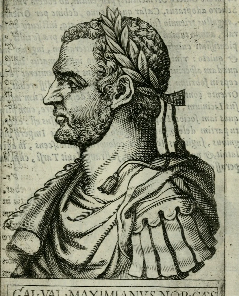 An illustration from Romanorvm imperatorvm effigies : elogijs ex diuersis scriptoribus per Thomam Treteru S. Mariae Transtyberim canonicum collectis, 1583, leaf 144