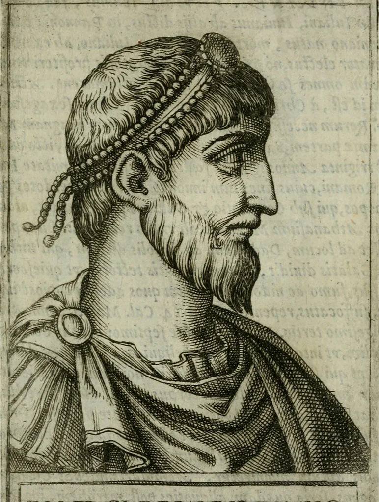 An illustration from Romanorvm imperatorvm effigies : elogijs ex diuersis scriptoribus per Thomam Treteru S. Mariae Transtyberim canonicum collectis, 1583, leaf 170