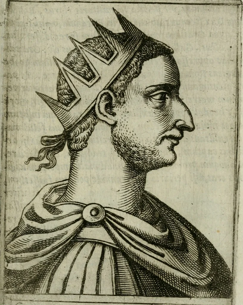 An illustration from Romanorvm imperatorvm effigies : elogijs ex diuersis scriptoribus per Thomam Treteru S. Mariae Transtyberim canonicum collectis, 1583, leaf 178