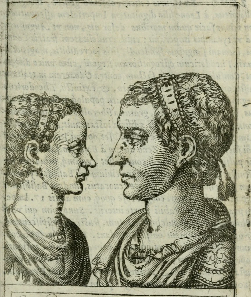 An illustration from Romanorvm imperatorvm effigies : elogijs ex diuersis scriptoribus per Thomam Treteru S. Mariae Transtyberim canonicum collectis, 1583, leaf 196