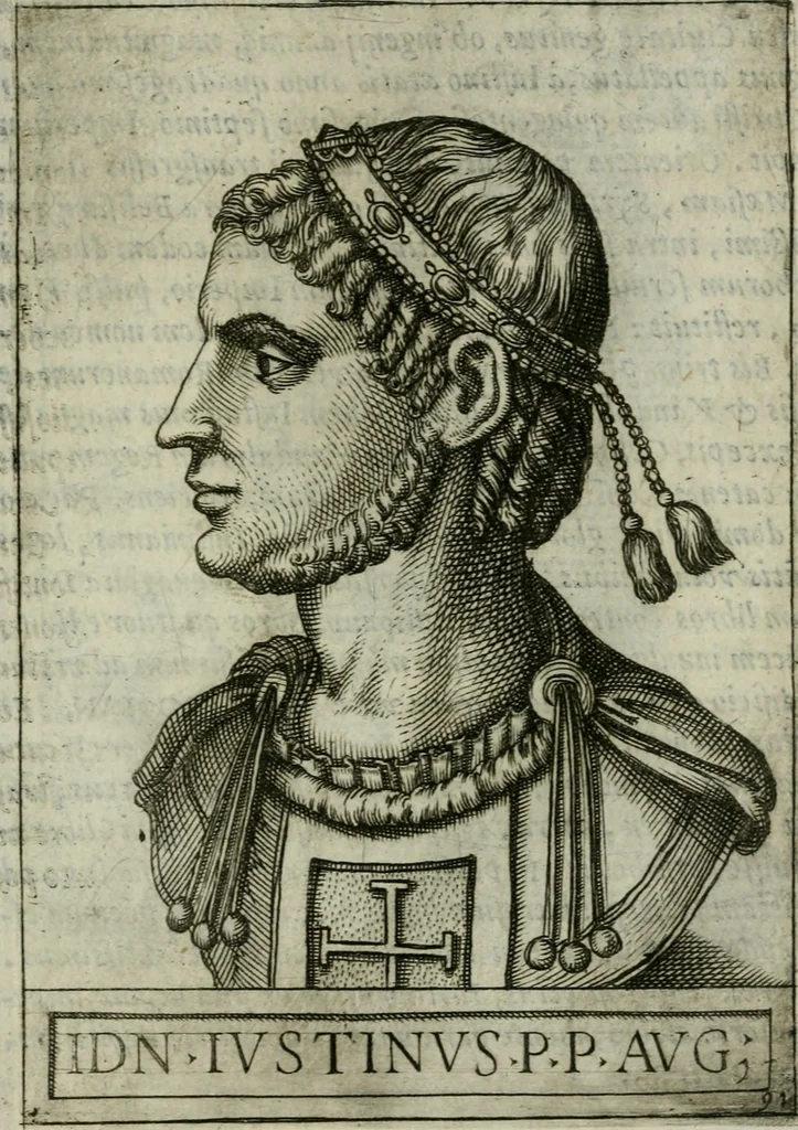 An illustration from Romanorvm imperatorvm effigies : elogijs ex diuersis scriptoribus per Thomam Treteru S. Mariae Transtyberim canonicum collectis, 1583, leaf 202